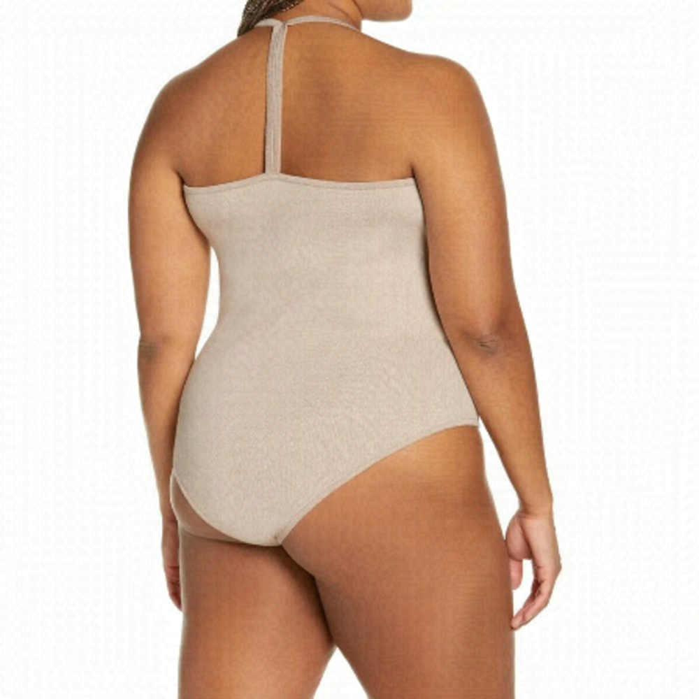 WAYF Bnwot Womens "Alicia" T-Back Knit Beige Bodysuit Sz Medium